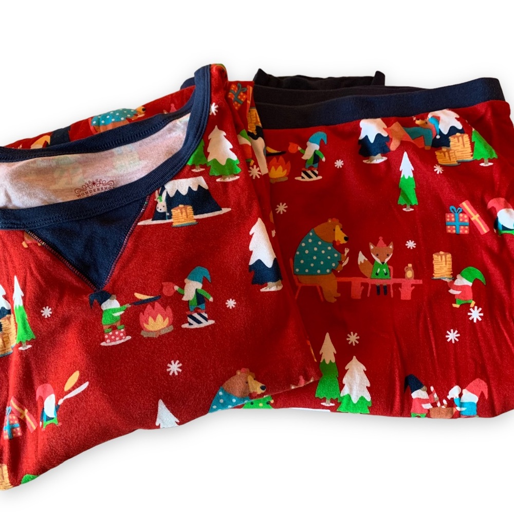 NWOT Wondershop Red Gnome Print PJ Pajama Lounge Sleepwear 2-Piece Set Size 3X